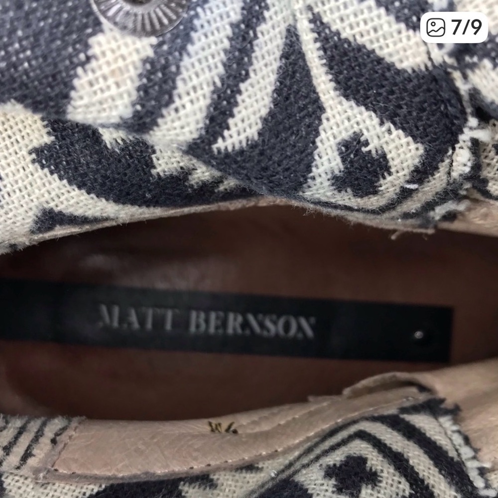 MATT BERNSON Highland Suede Leather Aztec Print Boots 9 - Picture 5 of 5